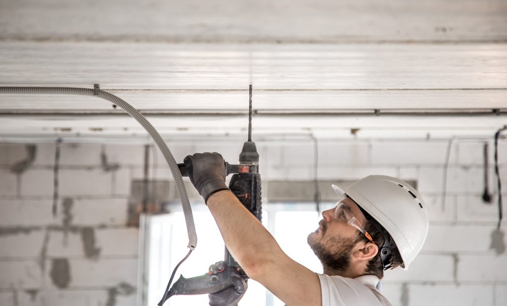 Elite Fit Out & Drylining team member on a commercial dry lining project in Northamptonshire